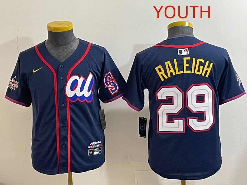 Youth 2025 Seattle Mariners #29 Raleigh Drak Blue All star Nike MLB Jersey style 11
